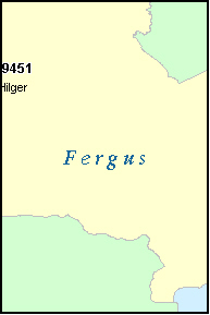 FERGUS County, MT ZIP Code Map