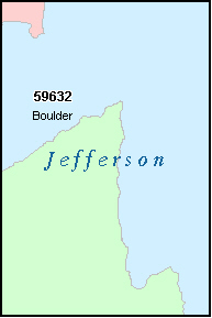 JEFFERSON County, MT ZIP Code Map