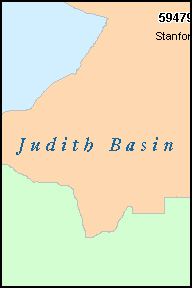 JUDITH BASIN County, MT ZIP Code Map