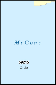 MCCONE County, MT ZIP Code Map
