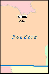 PONDERA County, MT ZIP Code Map