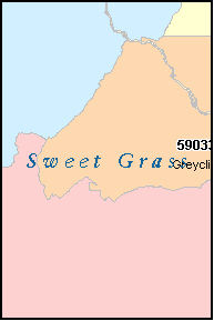 SWEET GRASS County, MT ZIP Code Map
