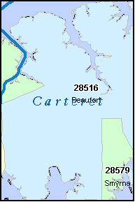CARTERET County, NC ZIP Code Map