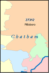 CHATHAM County, NC ZIP Code Map