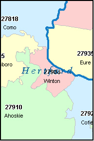 HERTFORD County, NC ZIP Code Map