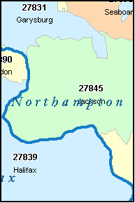 NORTHAMPTON County, NC ZIP Code Map
