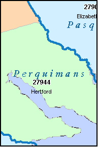 PERQUIMANS County, NC ZIP Code Map