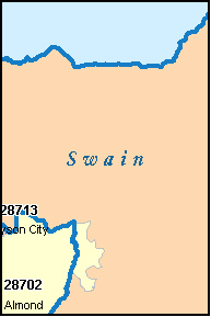 SWAIN County, North Carolina Digital ZIP Code Map