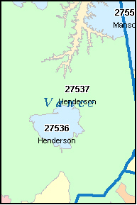 VANCE County, NC ZIP Code Map