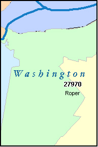 WASHINGTON County, NC ZIP Code Map