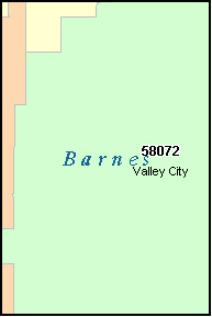 BARNES County, ND ZIP Code Map