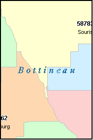 BOTTINEAU County, ND ZIP Code Map