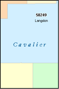 CAVALIER County, ND ZIP Code Map