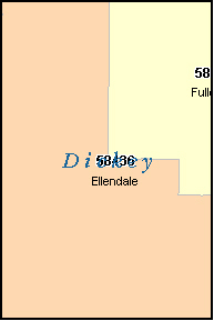 DICKEY County, ND ZIP Code Map