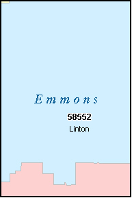 EMMONS County, ND ZIP Code Map