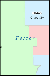 FOSTER County, ND ZIP Code Map