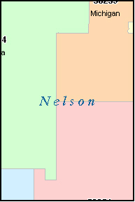 NELSON County, ND ZIP Code Map