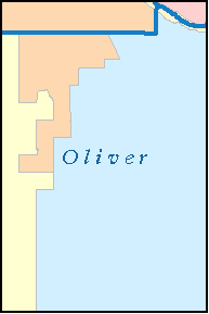 OLIVER County, ND ZIP Code Map