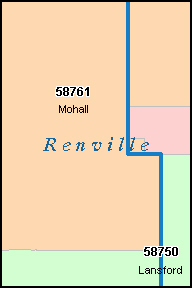 RENVILLE County, ND ZIP Code Map