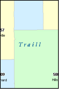 TRAILL County, ND ZIP Code Map