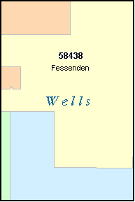 WELLS County, ND ZIP Code Map
