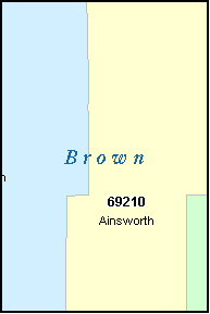 BROWN County, NE ZIP Code Map
