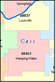 CASS County, NE ZIP Code Map