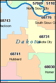 zip dakota county map code nebraska ne codes digit