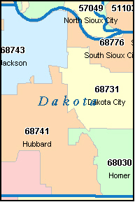 zip dakota county map code nebraska ne codes digit
