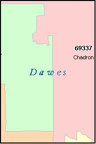 DAWES County, NE ZIP Code Map