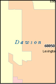 DAWSON County, NE ZIP Code Map