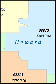 HOWARD County, NE ZIP Code Map