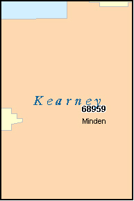 KEARNEY County, NE ZIP Code Map
