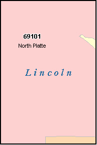 LINCOLN County, NE ZIP Code Map