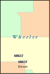 WHEELER County, NE ZIP Code Map