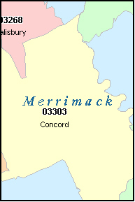 MERRIMACK County, New Hampshire Digital ZIP Code Map