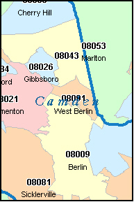 zip code camden county map nj jersey