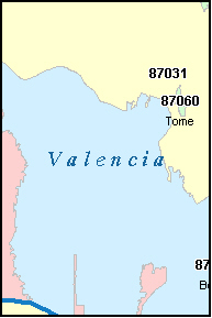 VALENCIA County, NM ZIP Code Map