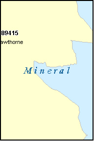 MINERAL County, NV ZIP Code Map
