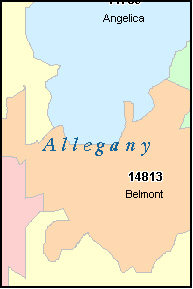ALLEGANY County, NY ZIP Code Map