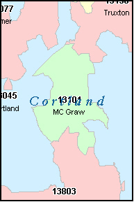 CORTLAND County, New York Digital ZIP Code Map CORTLAND County, New York Digital ZIP Code Map