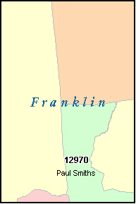 FRANKLIN County, NY ZIP Code Map