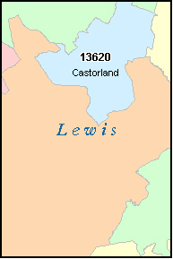 LEWIS County, NY ZIP Code Map