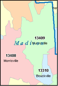 MADISON County, New York Digital ZIP Code Map