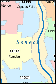 SENECA County, NY ZIP Code Map