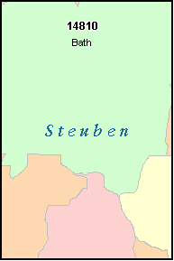 STEUBEN County, NY ZIP Code Map