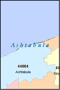 ASHTABULA County, OH ZIP Code Map