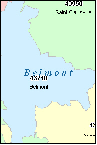 BELMONT County, OH ZIP Code Map
