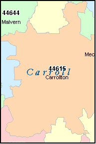 CARROLL County, OH ZIP Code Map