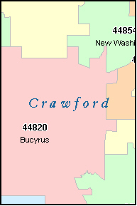 CRAWFORD County, OH ZIP Code Map